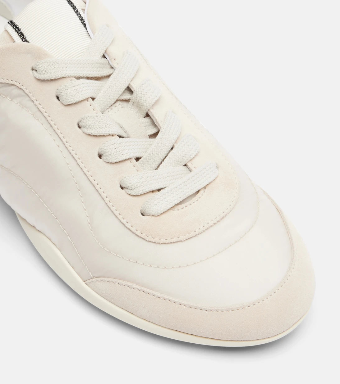 Brunello Cucinelli - Monili suede-trimmed sneakers