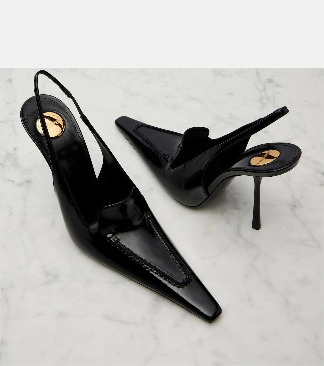 Saint Laurent - Voltaire patent leather slingback pumps