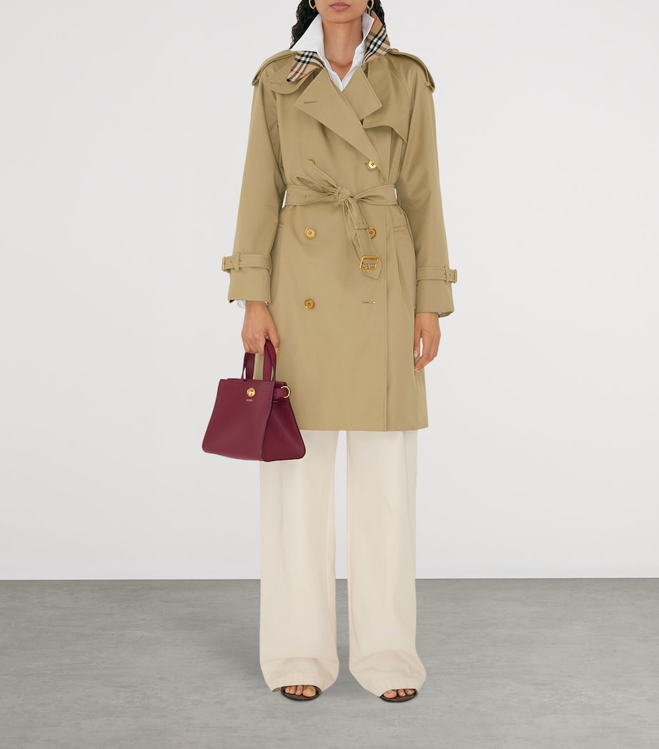 Burberry Burgundy Mini Calfskin Cotswolds Tote Bag