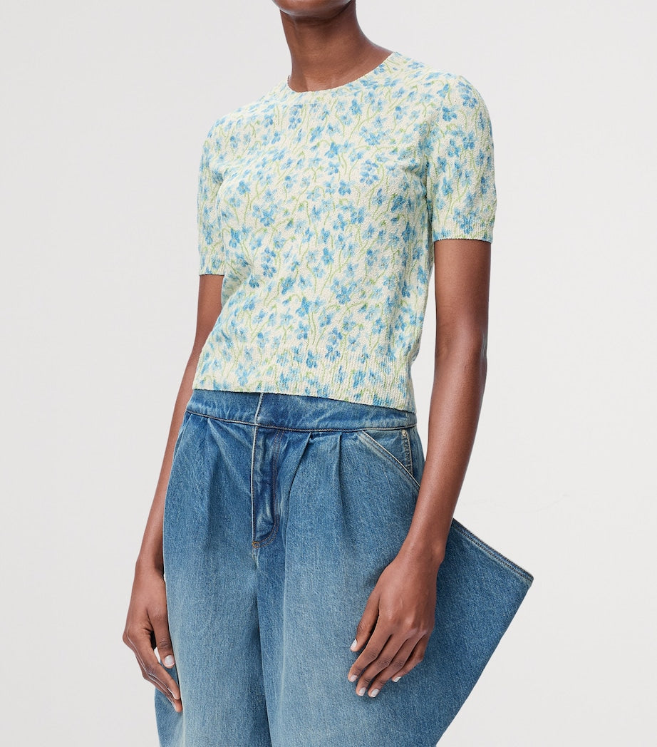 LOEWE White Cotton-Blend Floral Sweater