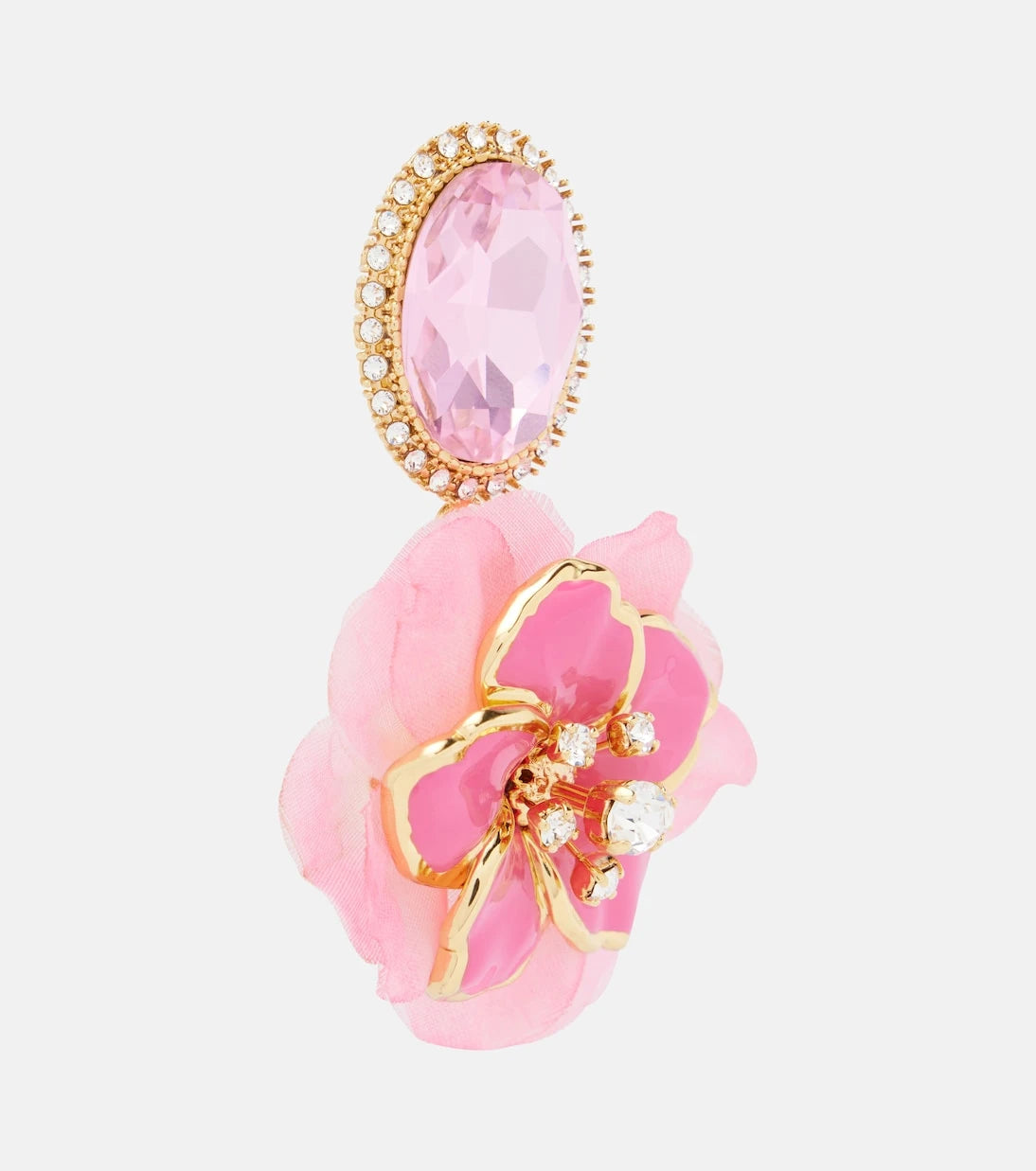 Dolce&Gabbana - Embellished floral clip-on earrings