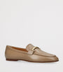 Tod's Beige Leather Barretta Mocassins