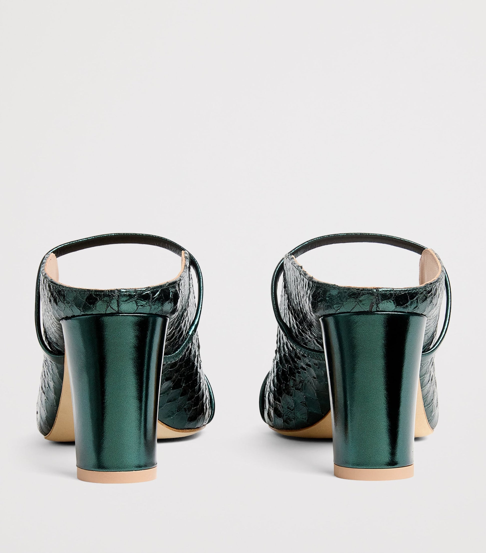 Malone Souliers Green Leather Crocodile-Effect Norah Mules 70