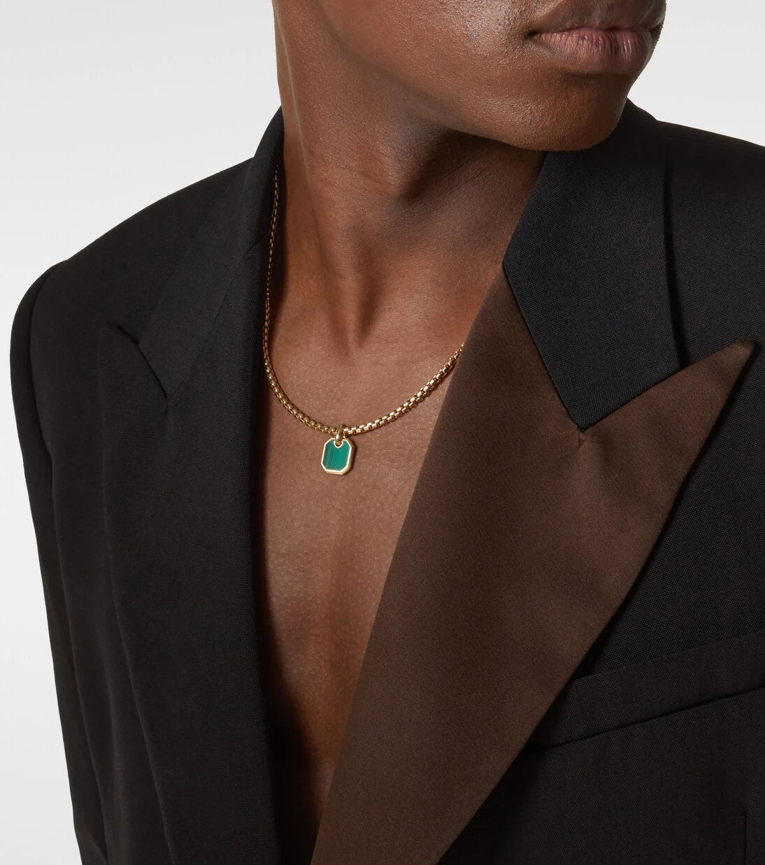 David Yurman - Amulet 18kt gold pendant with malachite