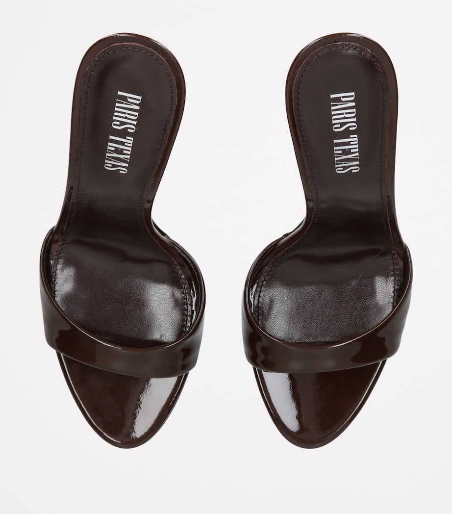 Brown Patent Leather Lidia Mules 105