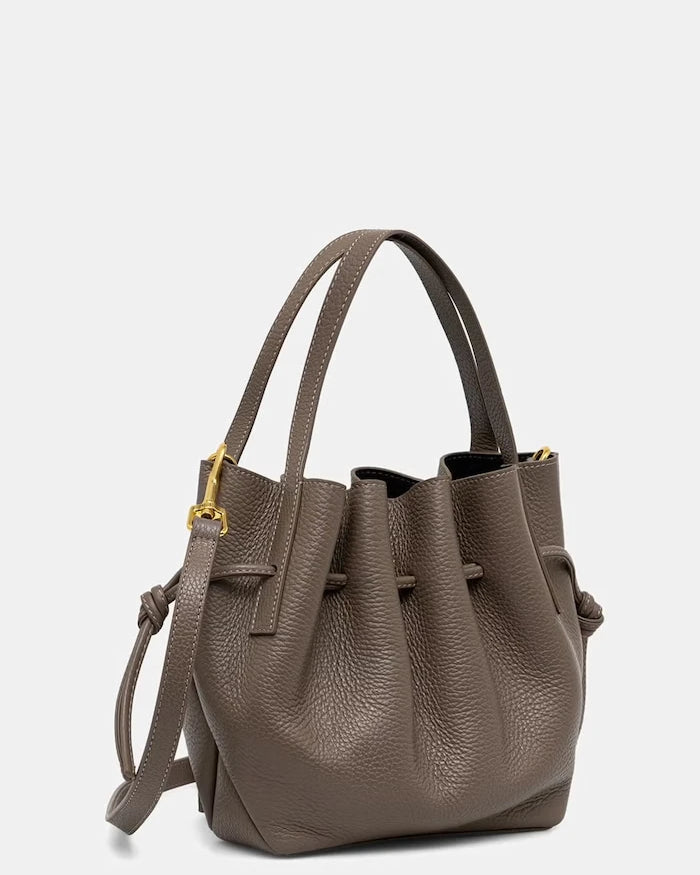 Yuzefi чанта crossbody дамска от кожа MINI SCALLOP
