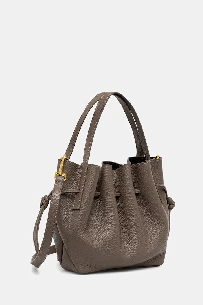 Yuzefi чанта crossbody дамска от кожа MINI SCALLOP