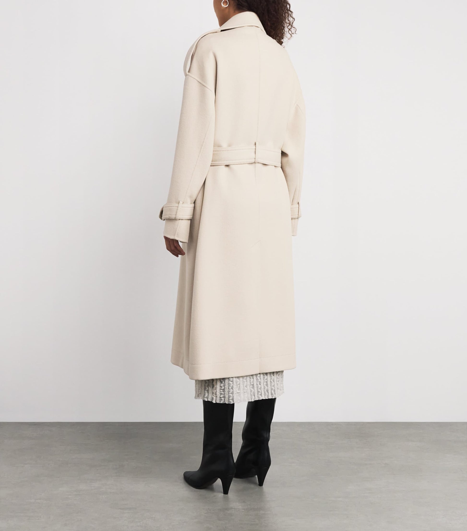 MAX&Co. White Virgin Wool Double-Breasted Coat