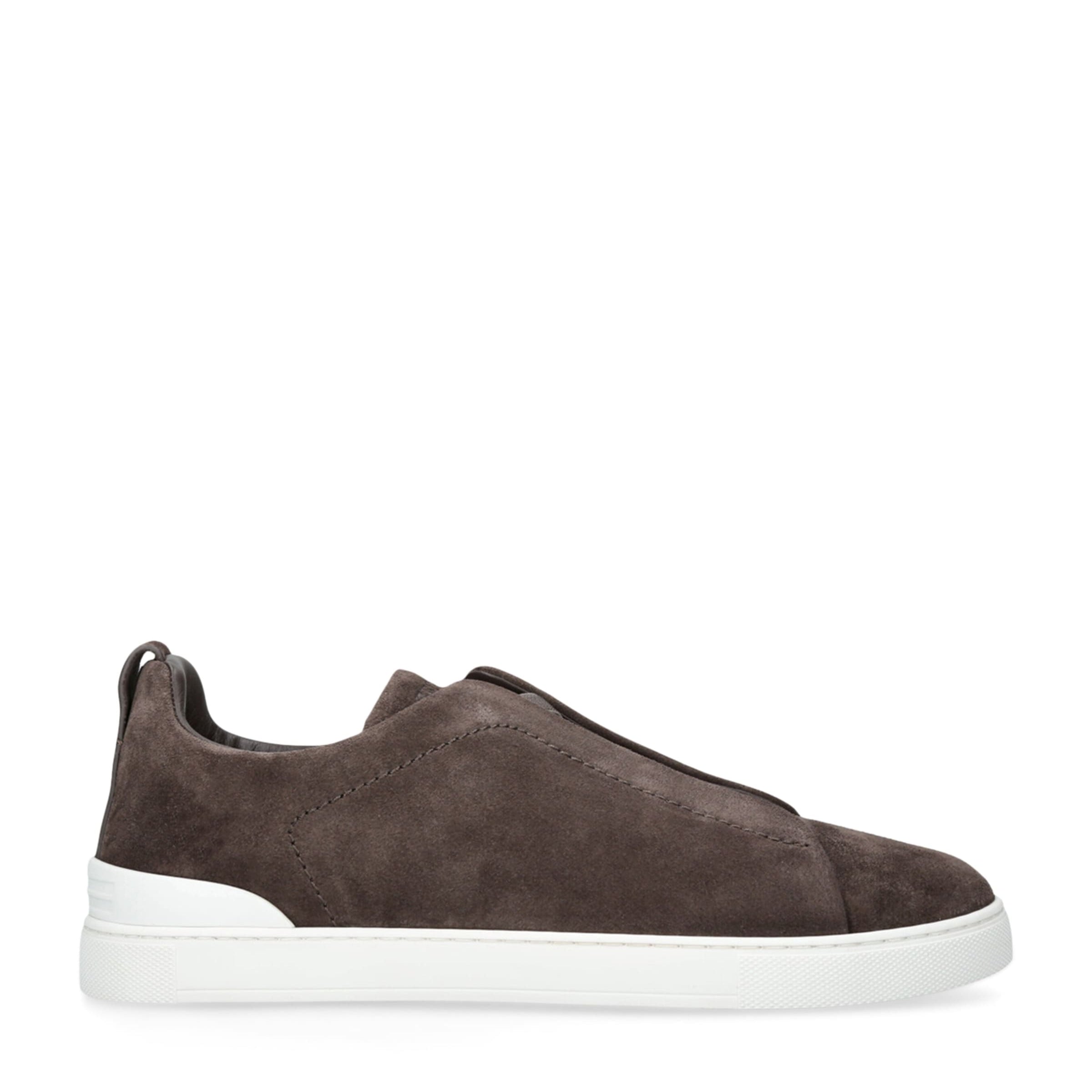 Zegna Suede Triple Stitch Sneakers