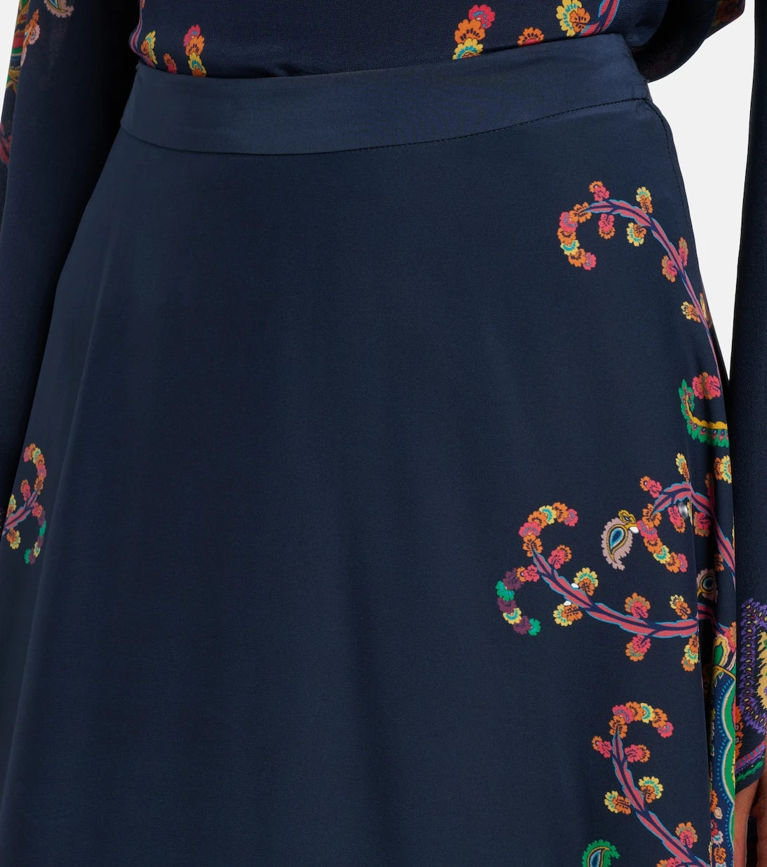 Etro - تنورة ماكسي حرير بنقشة البيزلي
