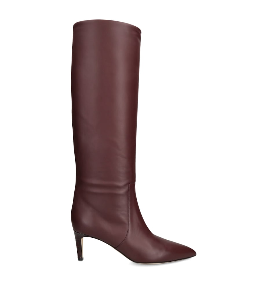 Paris Texas Burgundy Leather Knee-High Stiletto Boots 60
