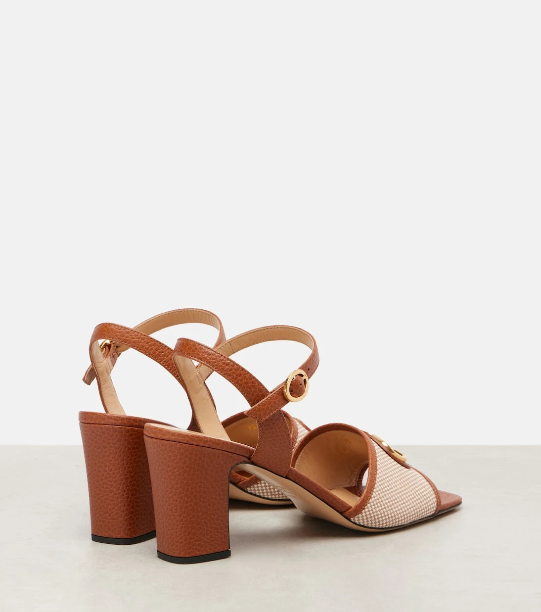Valentino Garavani - VLogo 75 leather-trimmed canvas sandals