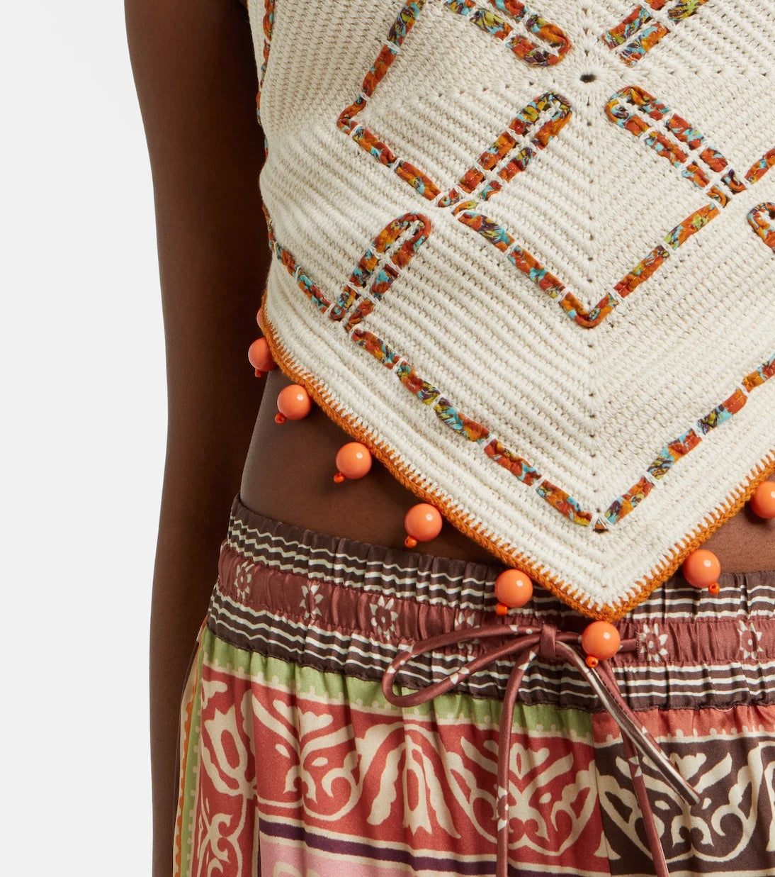 Alémais - Marva beaded crochet open-back cotton top