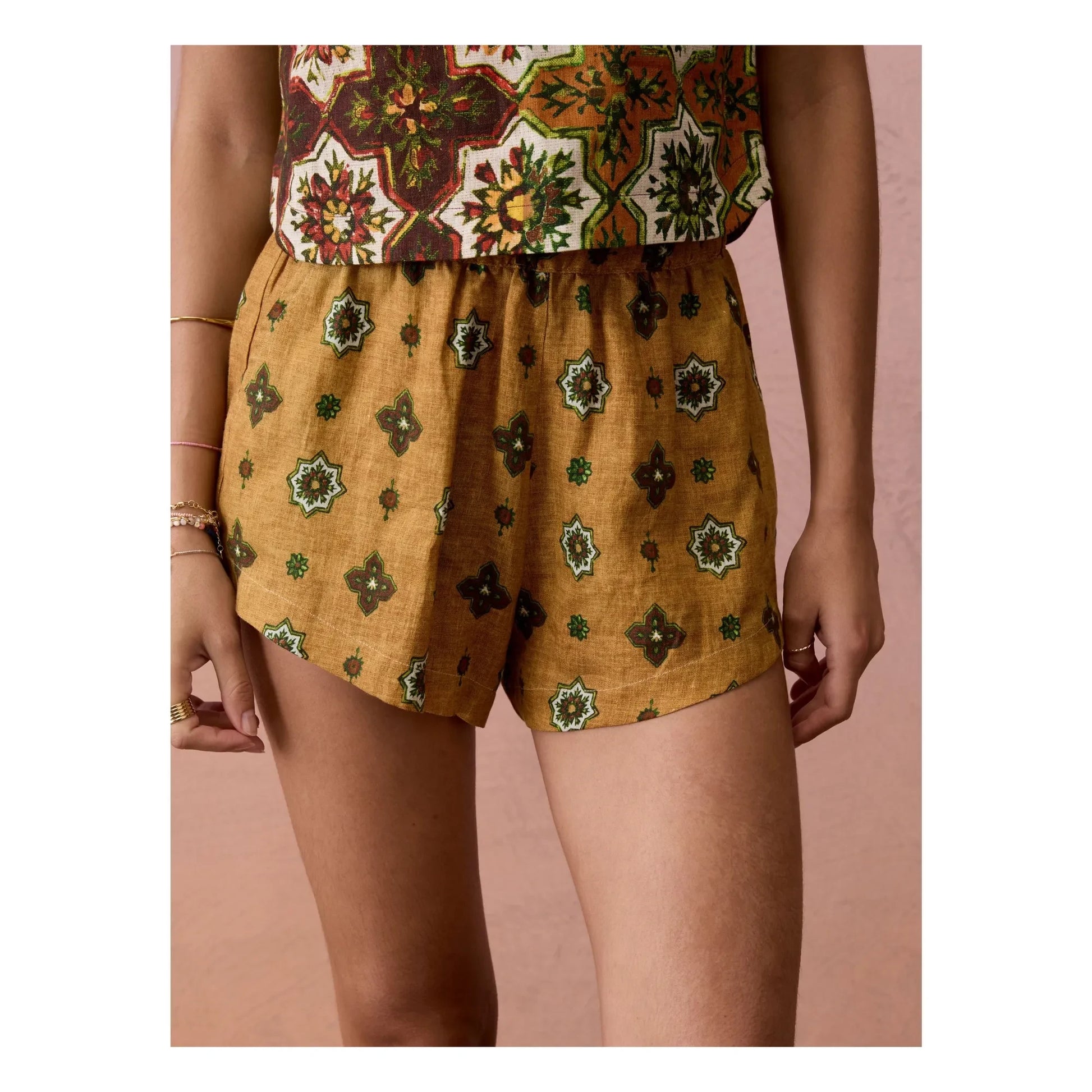 Boteh - Alhambra Linen Shorts | Ochre