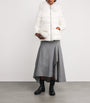 Moncler White Shearling-Trim Boed Puffer Jacket