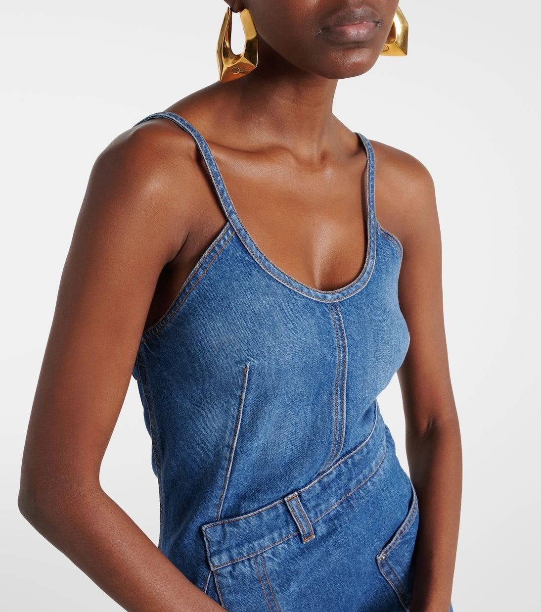 JW Anderson - Asymmetric denim midi dress