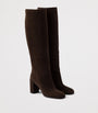 Brown Suede Knee-High Boots 55