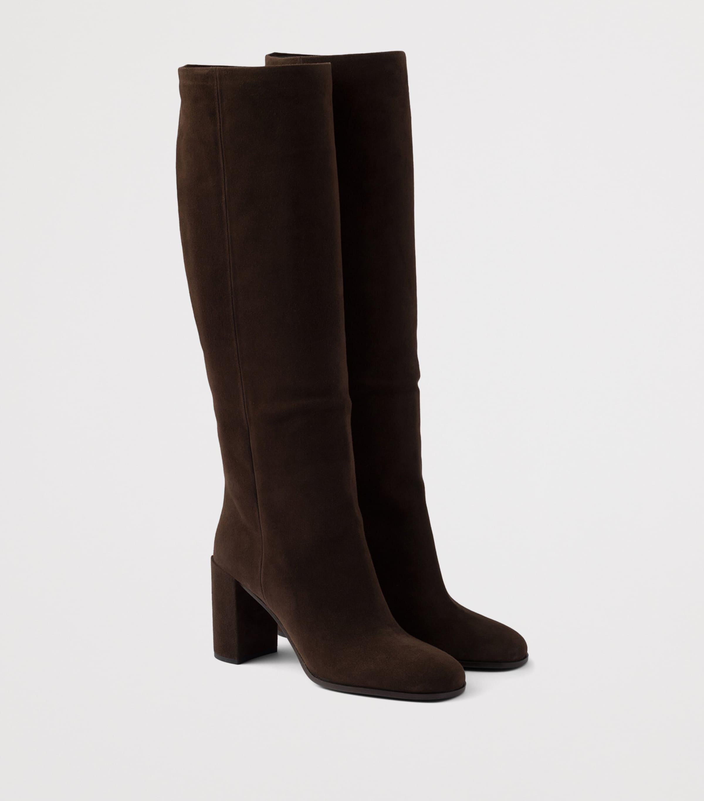 Brown Suede Knee-High Boots 55