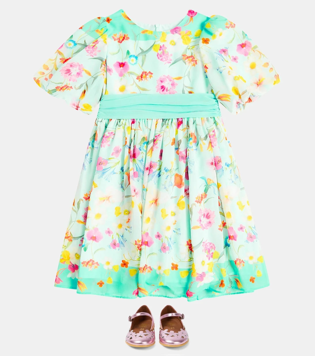 Patachou - Balloon-sleeve floral dress