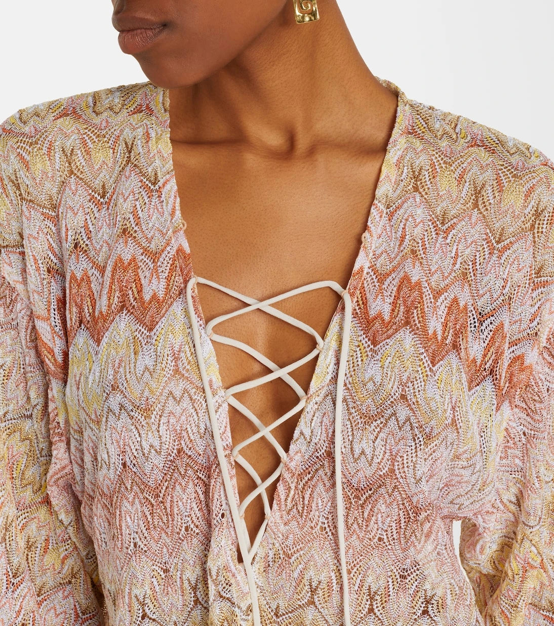Missoni - Zigzag lamé beach cover-up