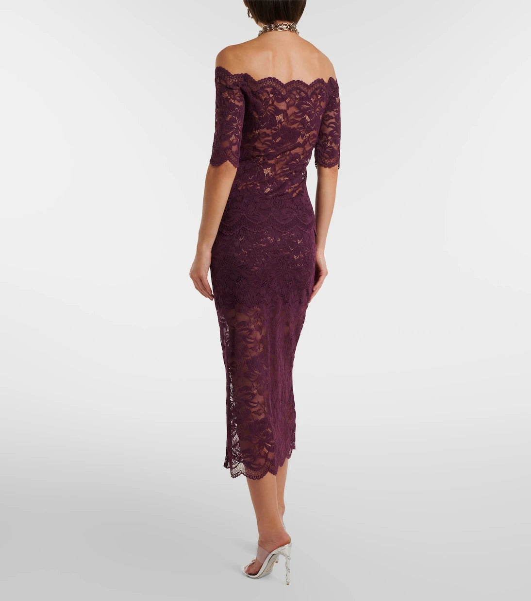 Rabanne - Floral lace midi skirt