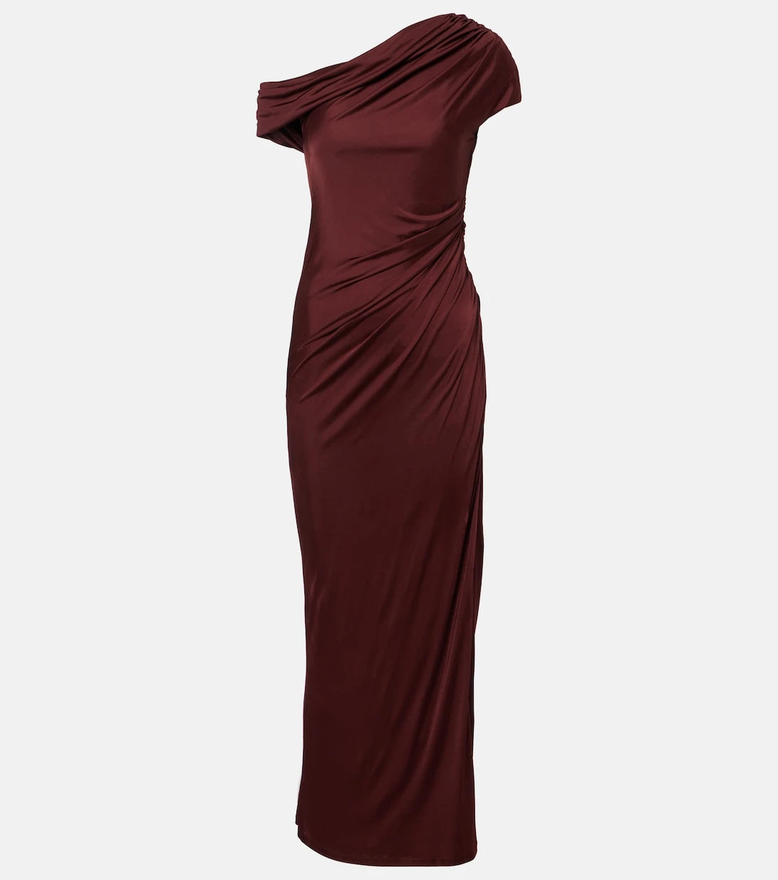 Galvan - Asymmetric draped jersey maxi dress