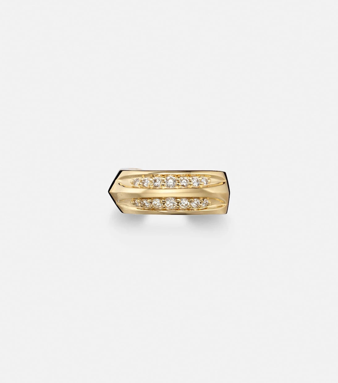 Stone and Strand - Knife Edge 14kt gold ear cuff with diamonds