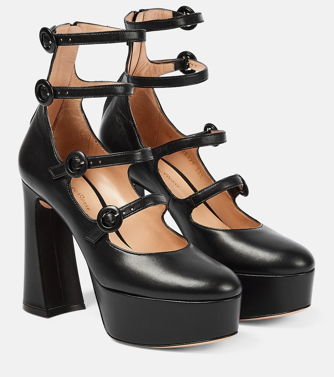 Gianvito Rossi - Mary Jane deri platform topuklu ayakkabı