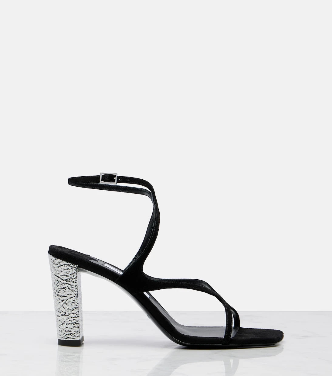 Jimmy Choo - صندل Azie 85 من الشمواه المزين