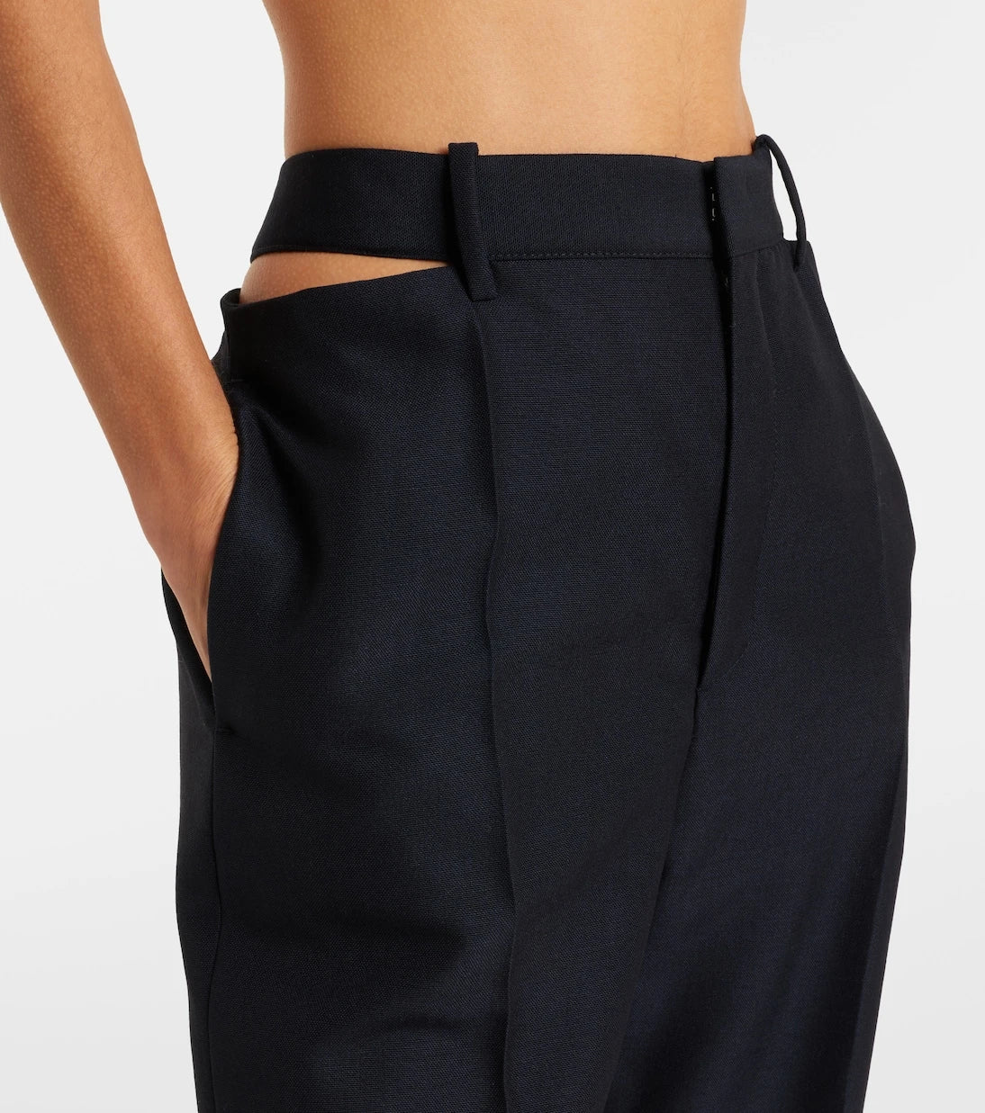 Jil Sander - Cutout wool and mohair straight pants
