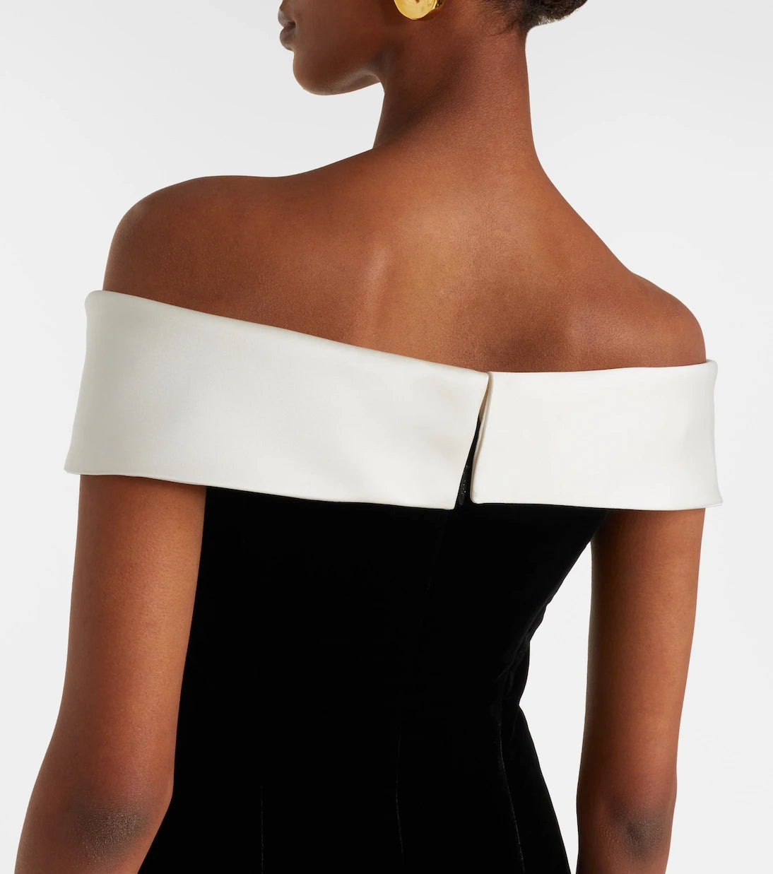Costarellos - Off-shoulder velvet bustier gown