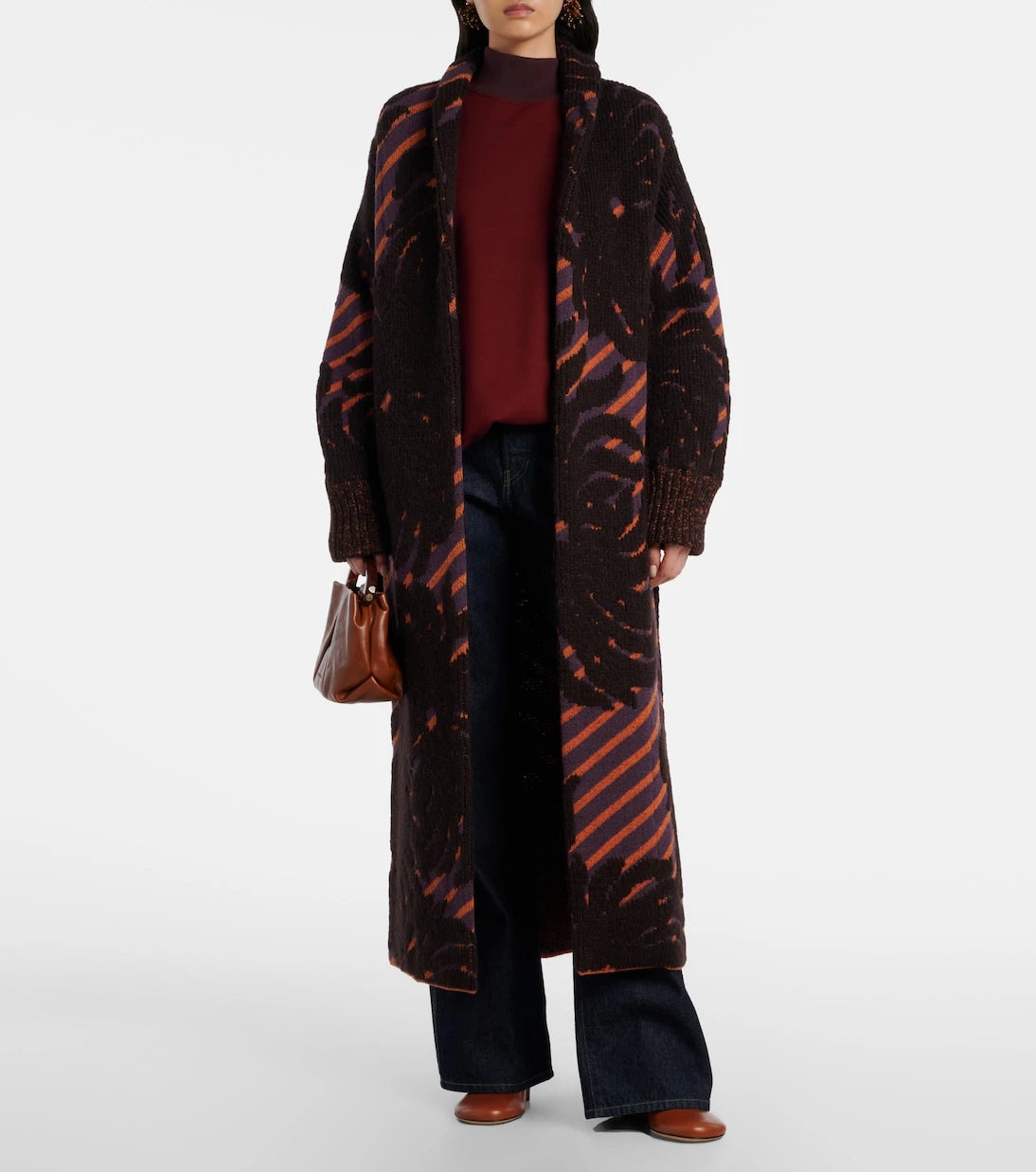Dries Van Noten - Wool and alpaca-blend jacquard wrap coat