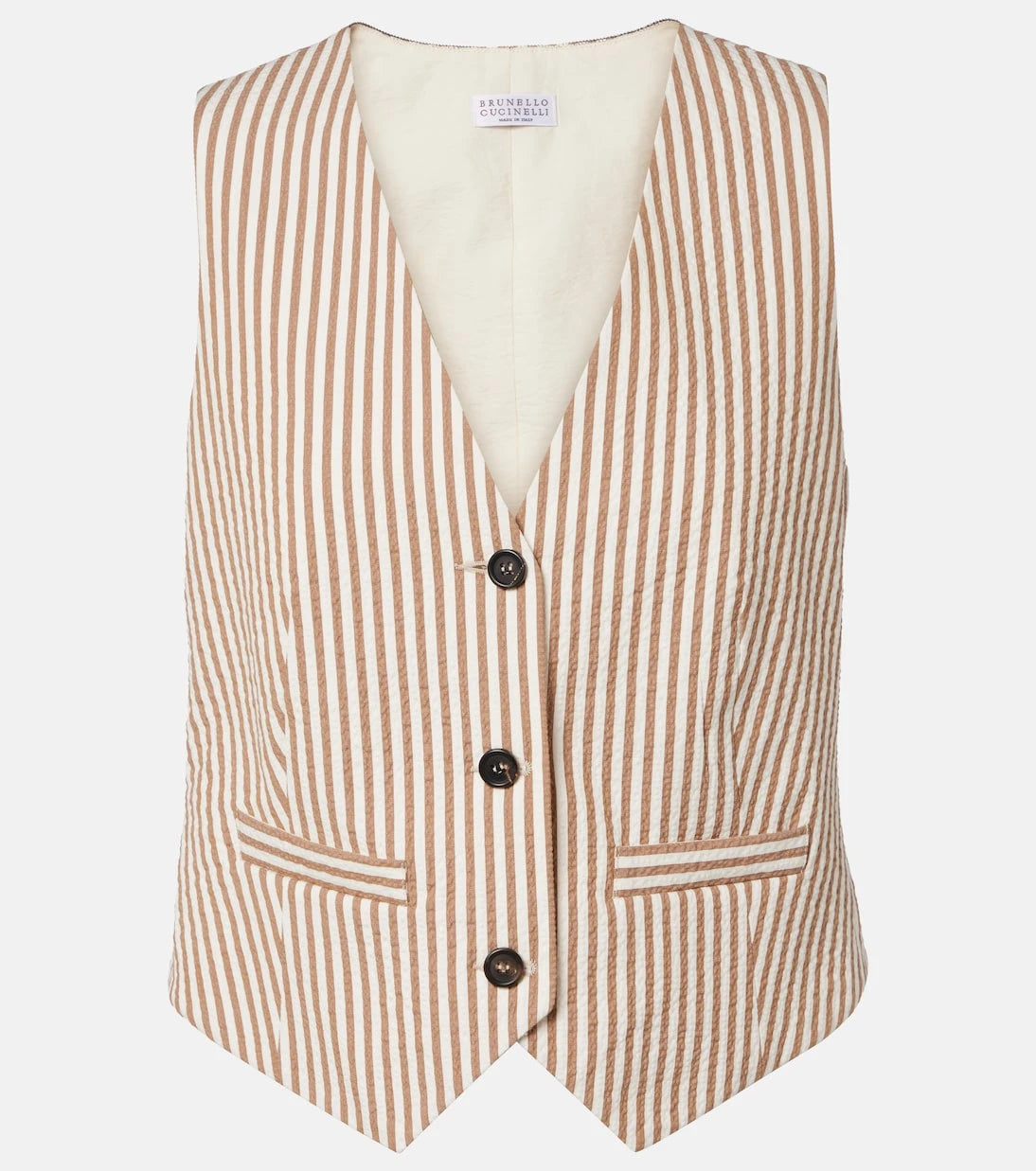 Brunello Cucinelli - Striped cotton-blend vest