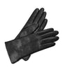 Aspinal Of London Black Women's Wool-Cashmere Lined Leather Gloves (Large)