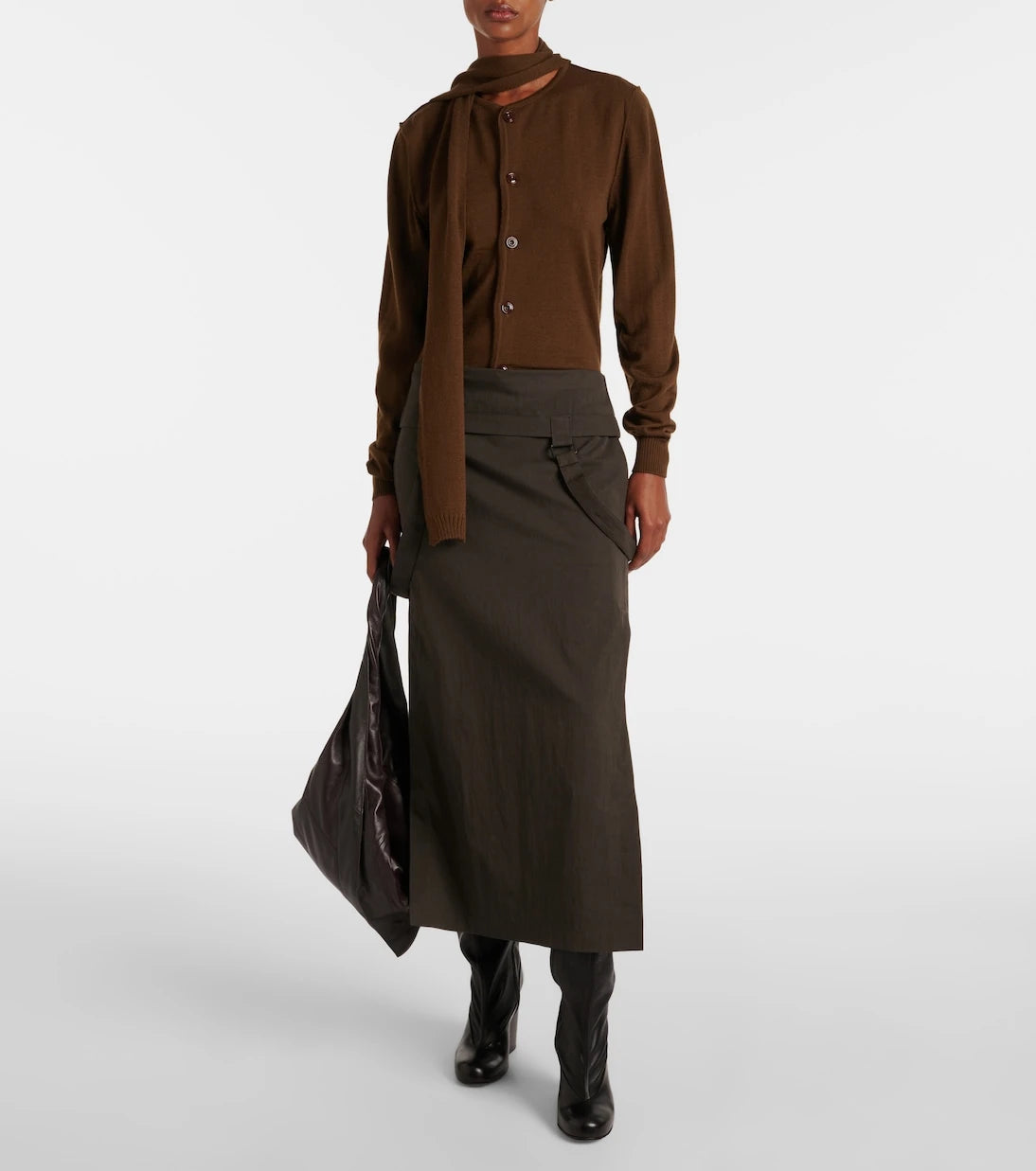 Lemaire - Cotton-blend midi skirt