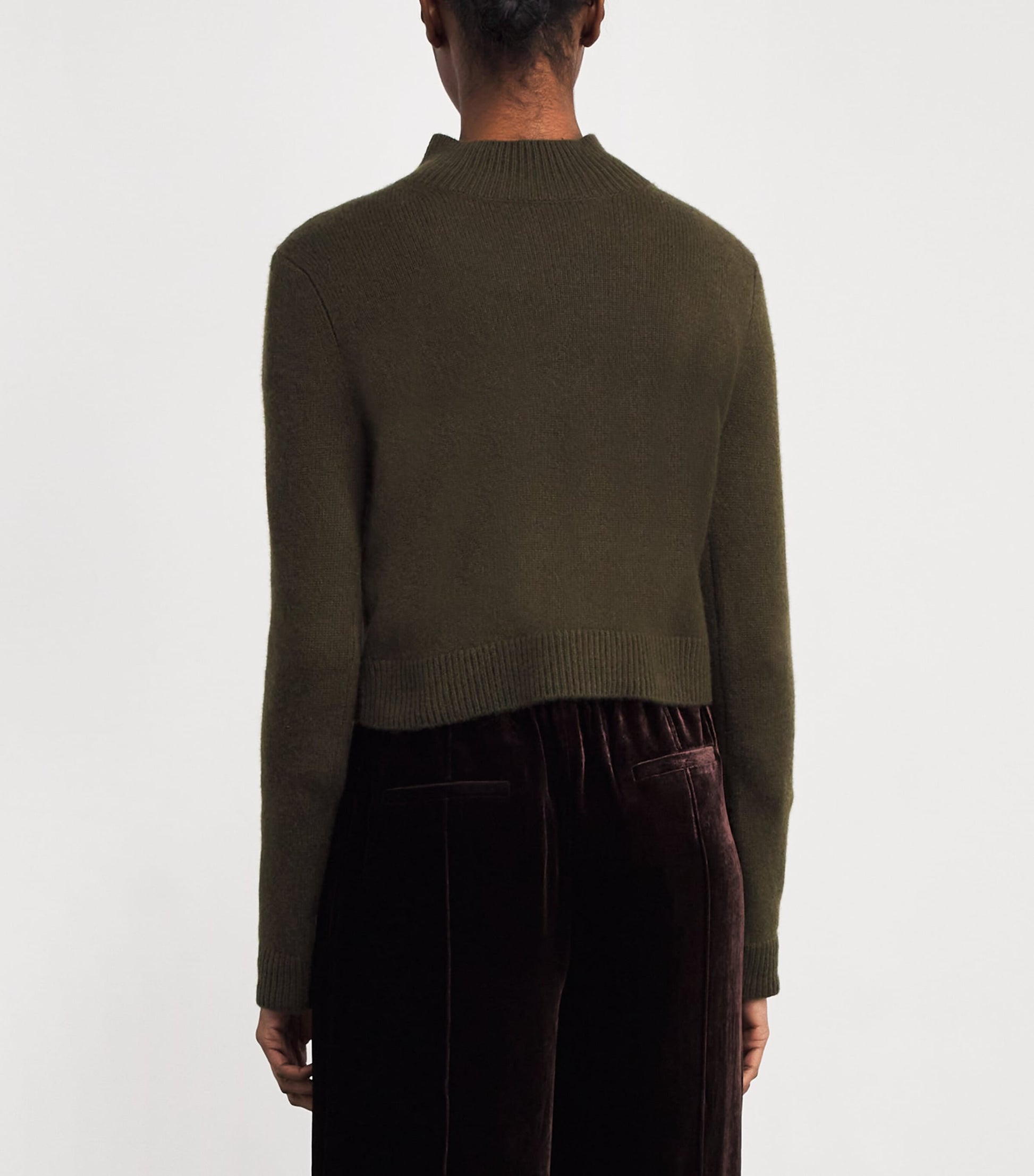 Green Cashmere High Neck Sweater