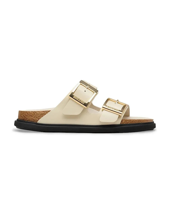 Birkenstock Kadın Deri Düz Taban Terlik Arizona Droplet Buckle