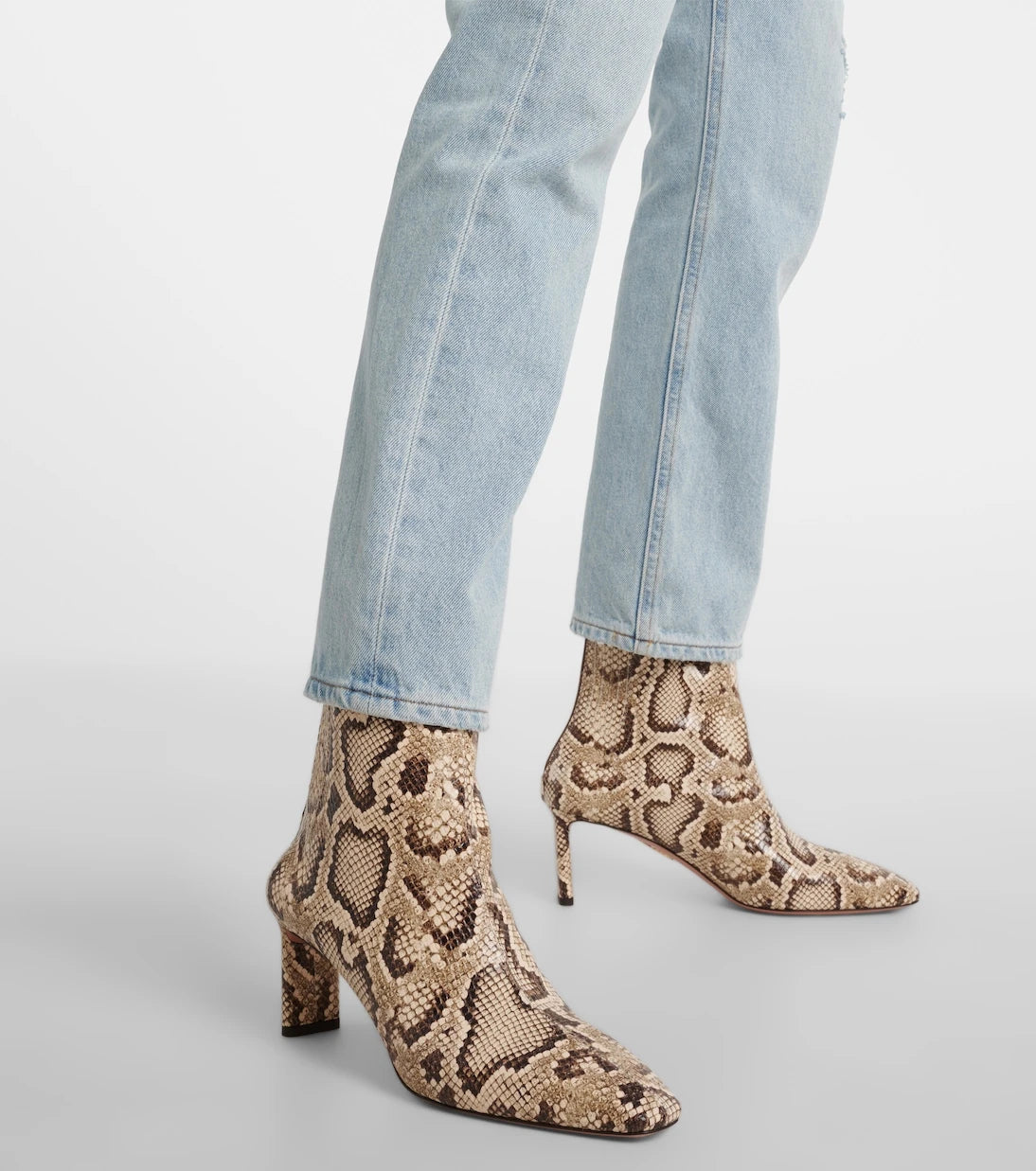 Aquazzura - Blade snake-effect leather ankle boots