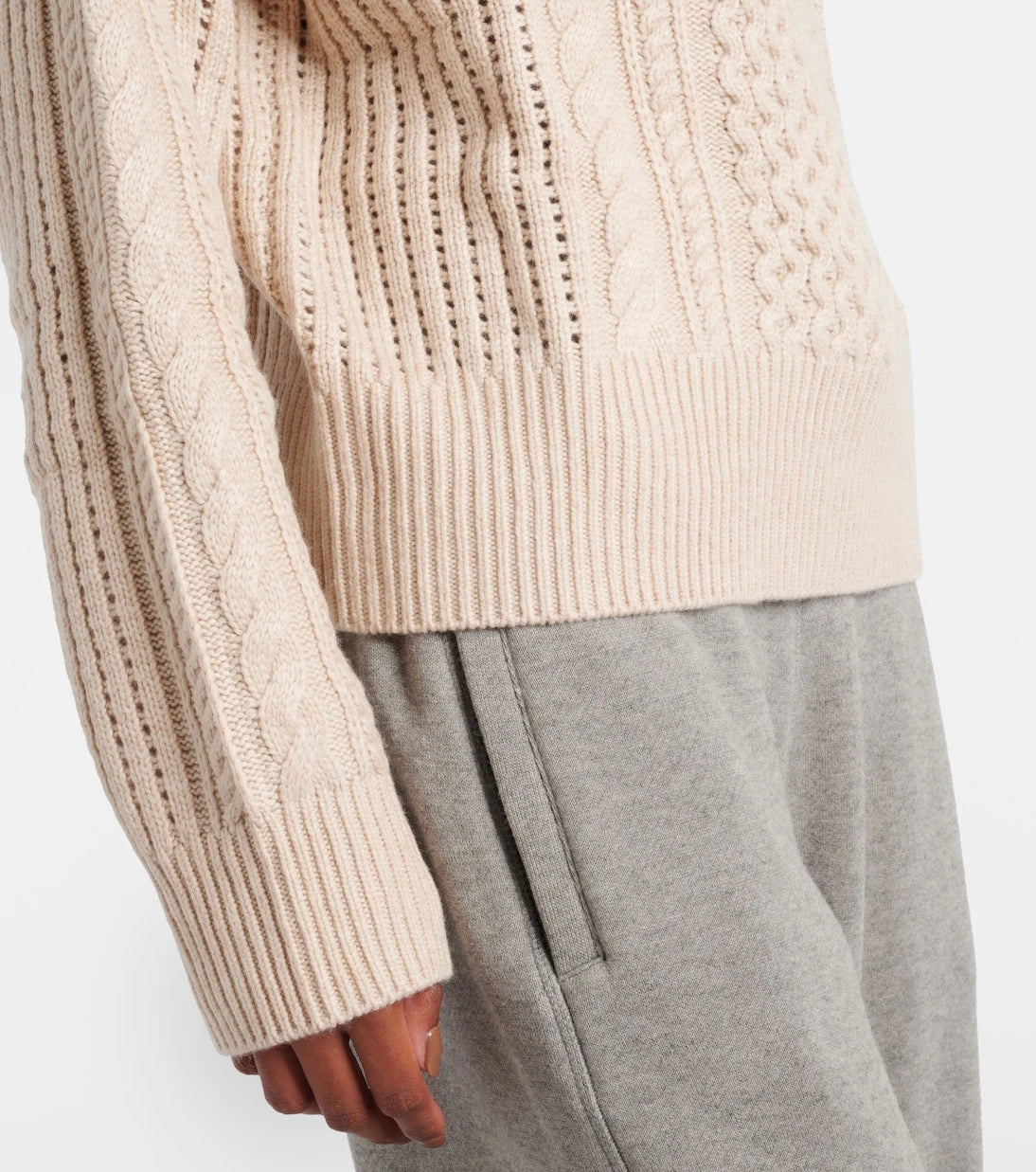 Varley - Camello cable-knit half-zip sweater