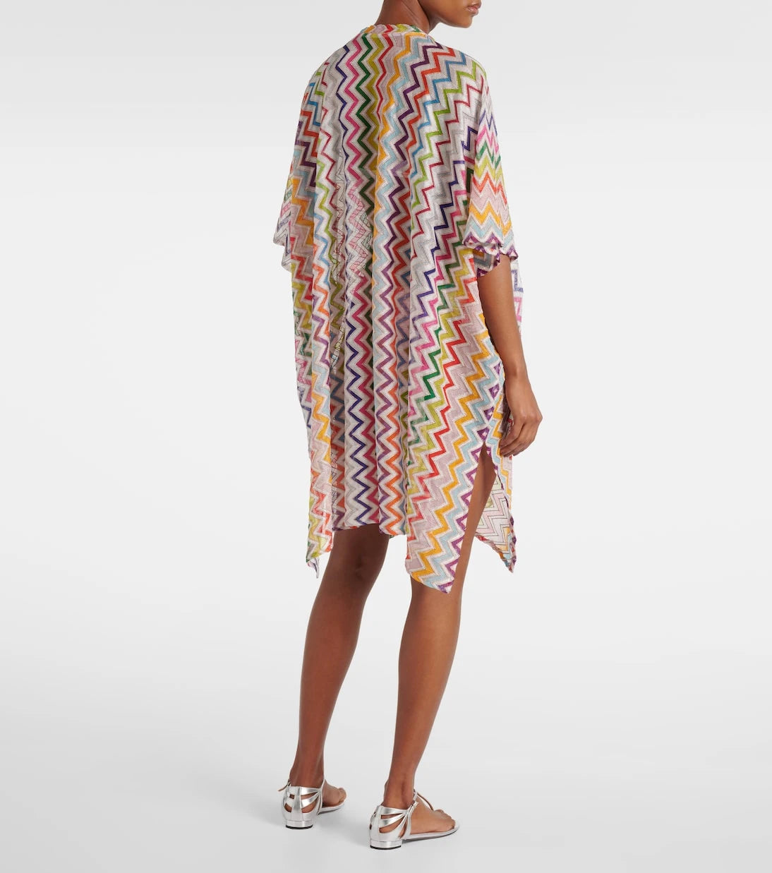 Missoni - فستان شاطئ شفاف جزئيًا بنقشة متعرجة
