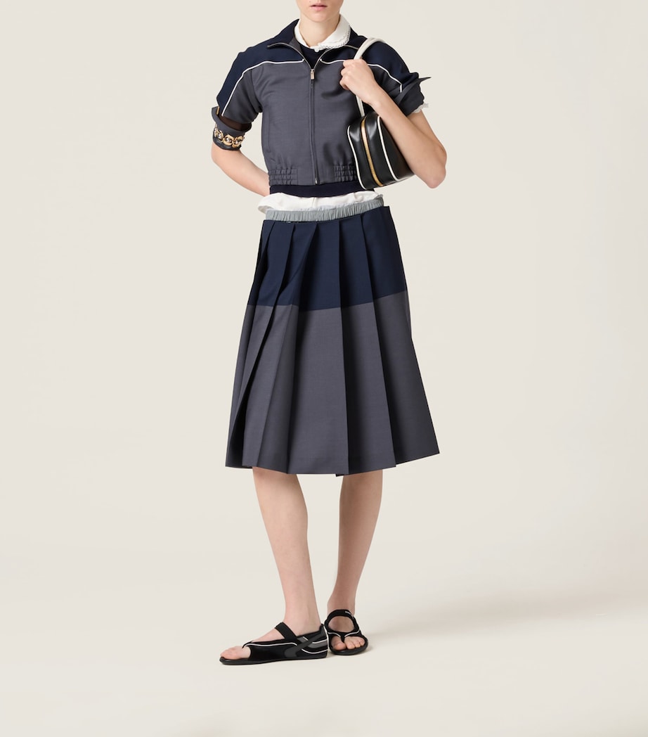 Blue Fleece Wool Logo Sweater