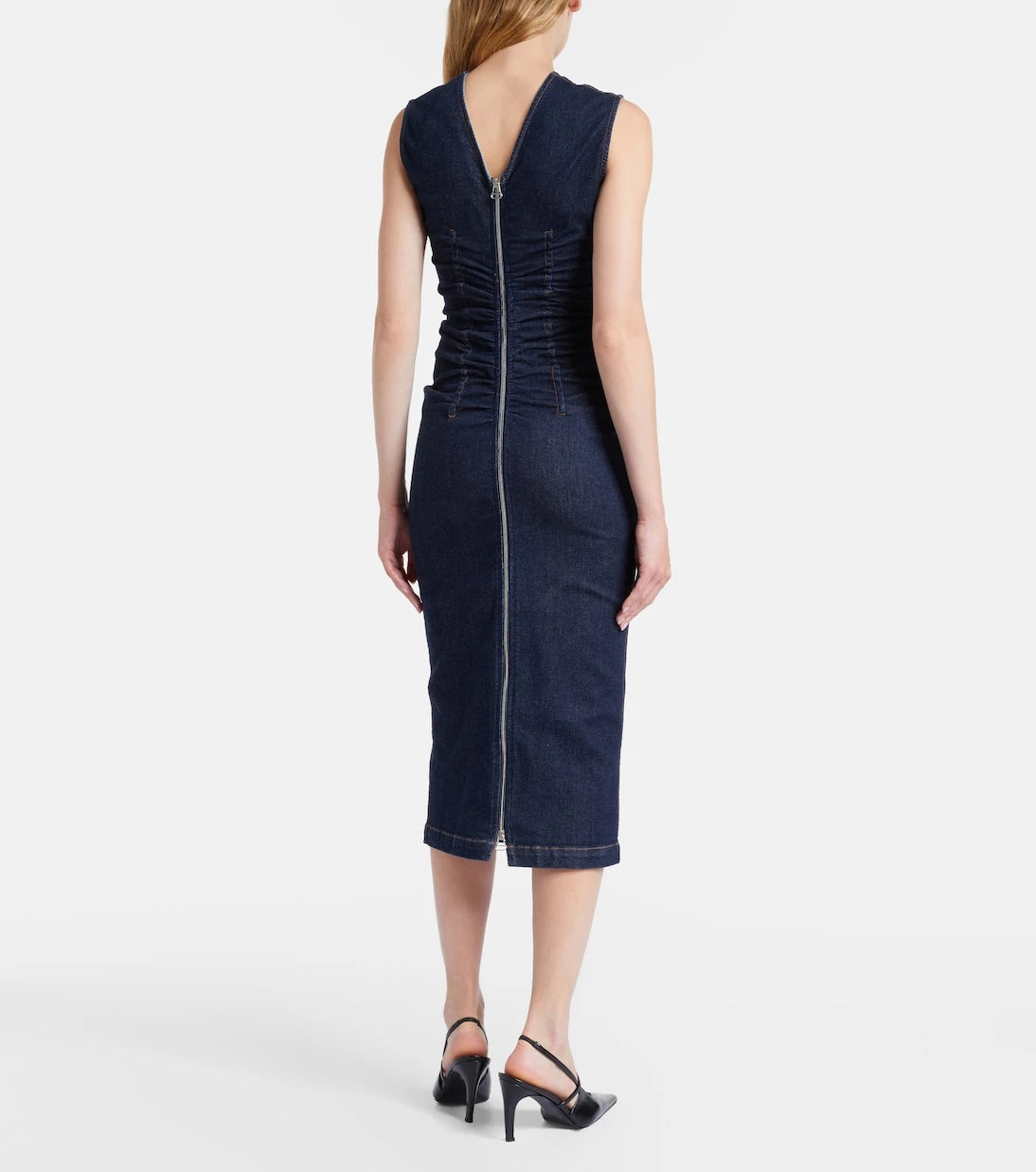 Sportmax - Voto ruched denim midi dress