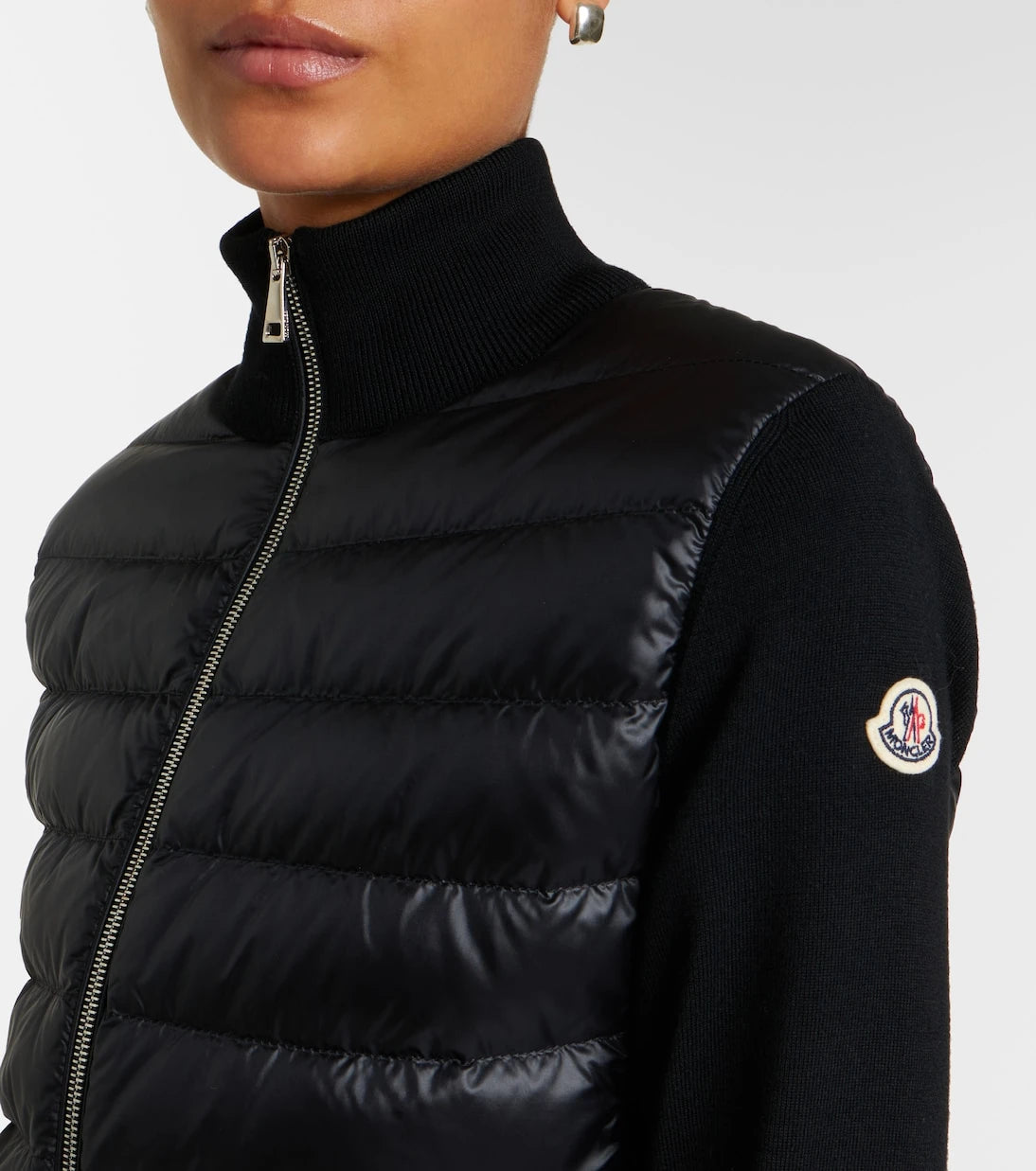 Moncler - Down-paneled virgin wool cardigan