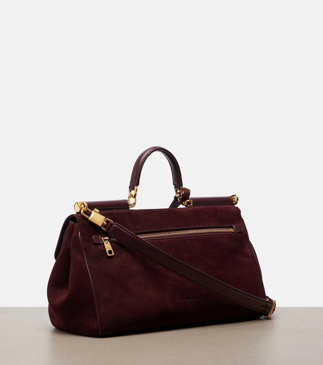 Dolce&Gabbana - Sicily Medium suede top-handle bag