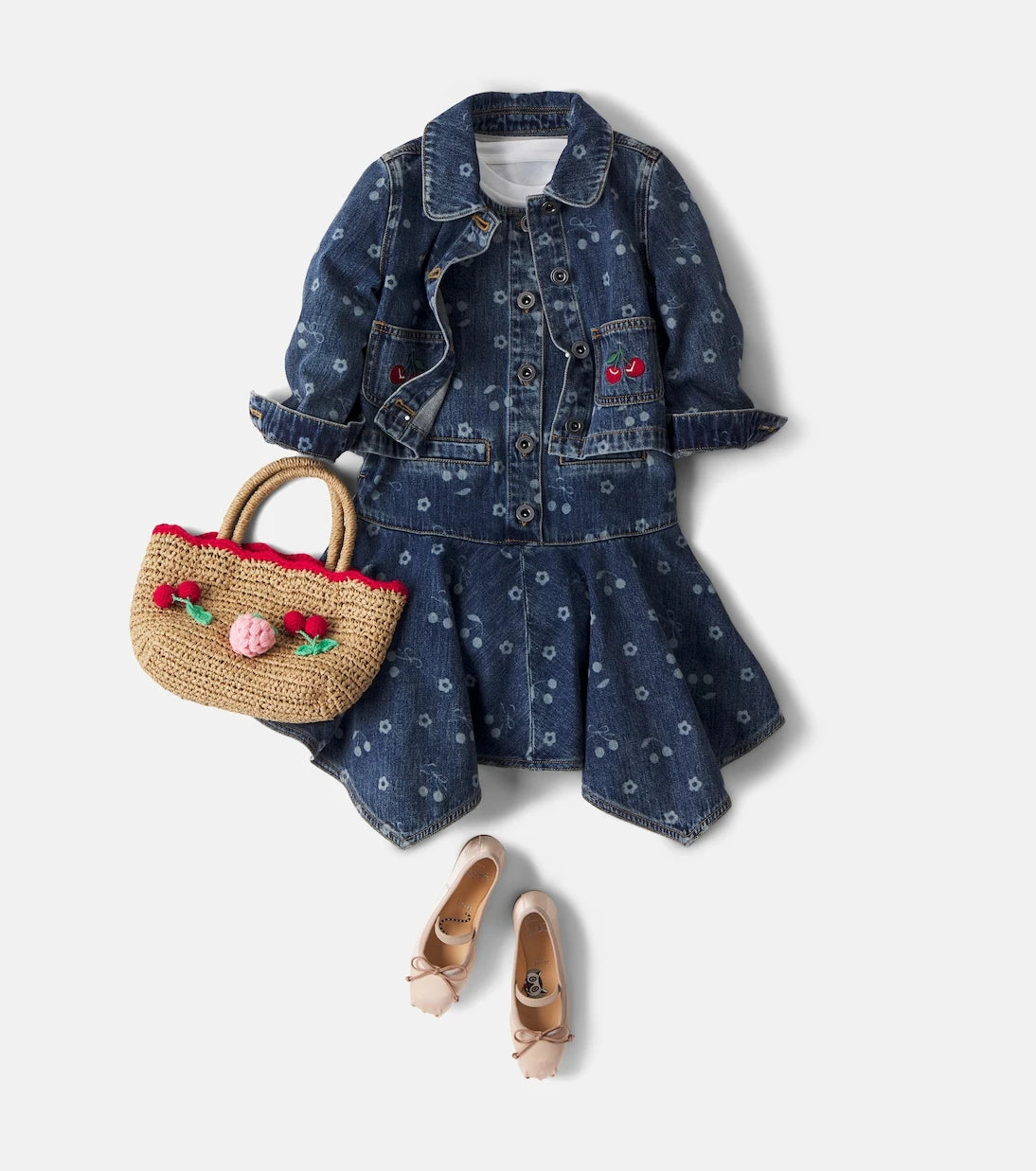 Self-Portrait Kids - Printed denim jacket