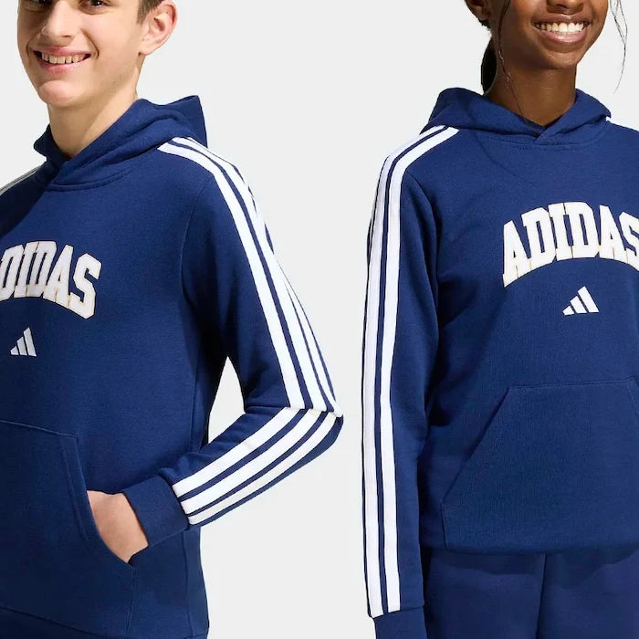 çocuklar için pamuklu adidas kapüşonlu sweatshirt