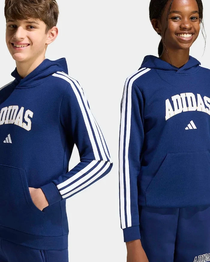 çocuklar için pamuklu adidas kapüşonlu sweatshirt
