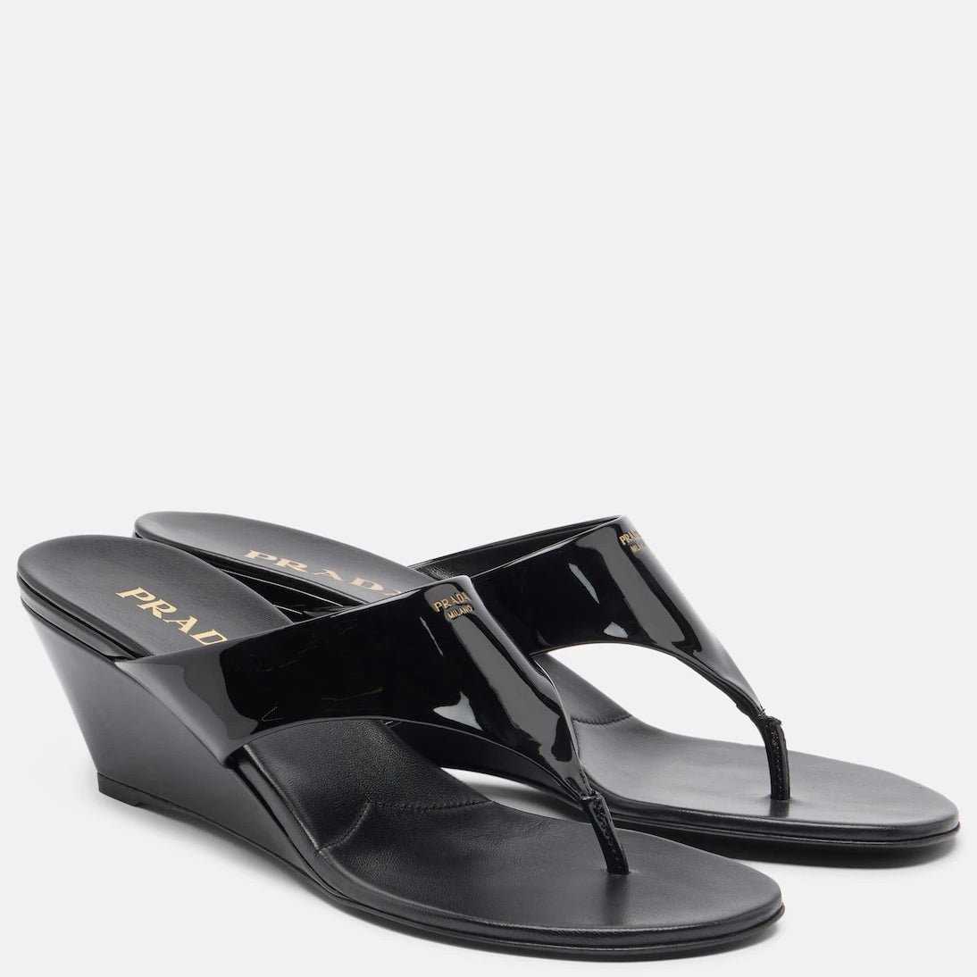 Prada - Patent leather thong sandals