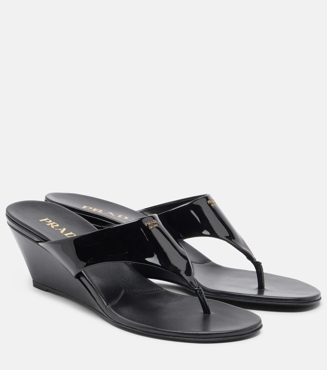 Prada - Patent leather thong sandals