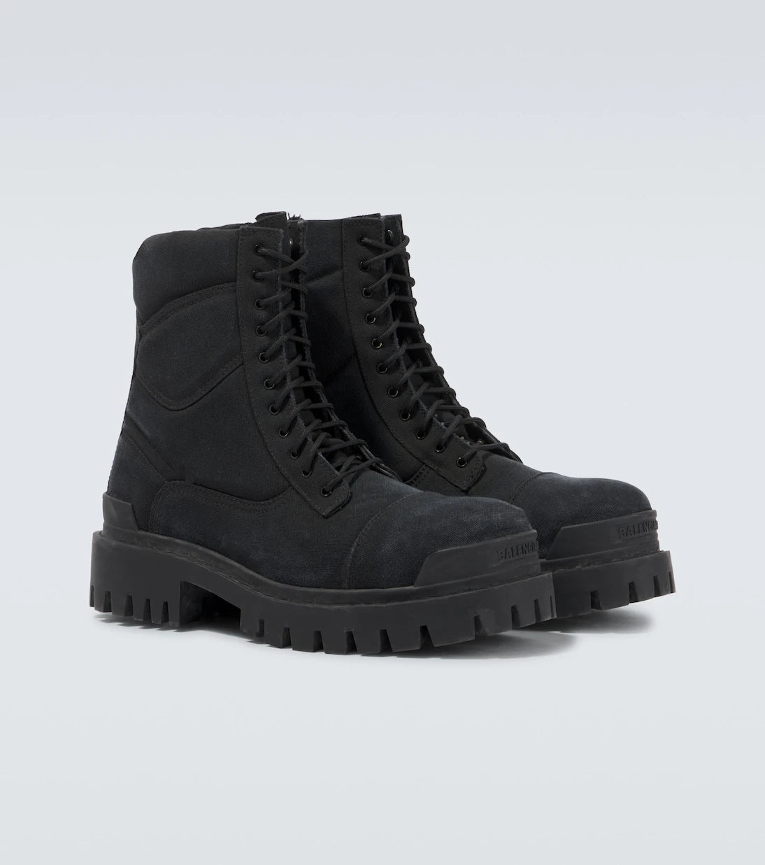 Balenciaga - Combat Strike canvas lace-up boots